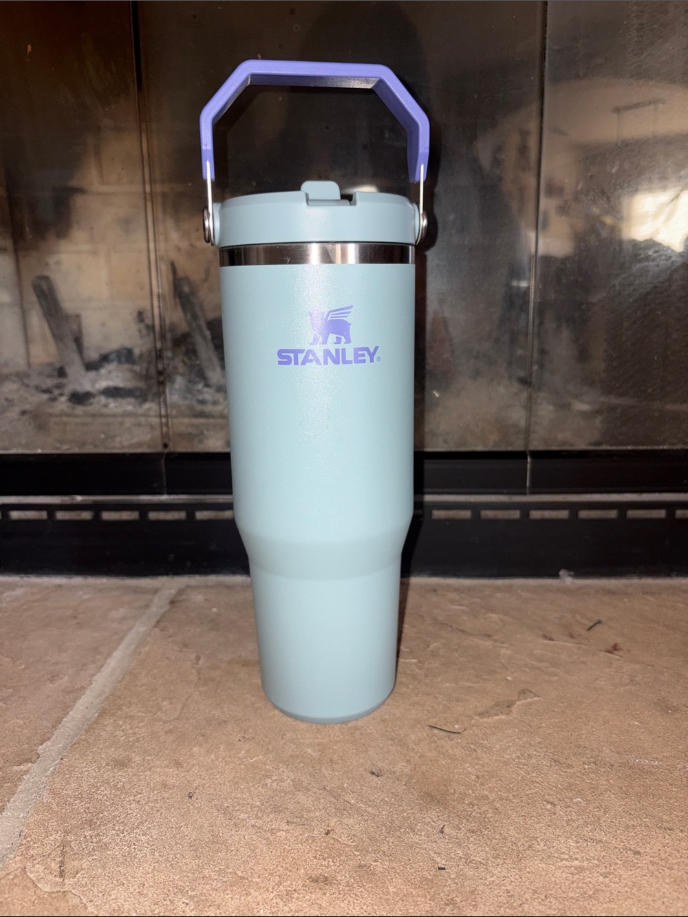 Stanley Mint Travel Tumbler with Lavender Handle